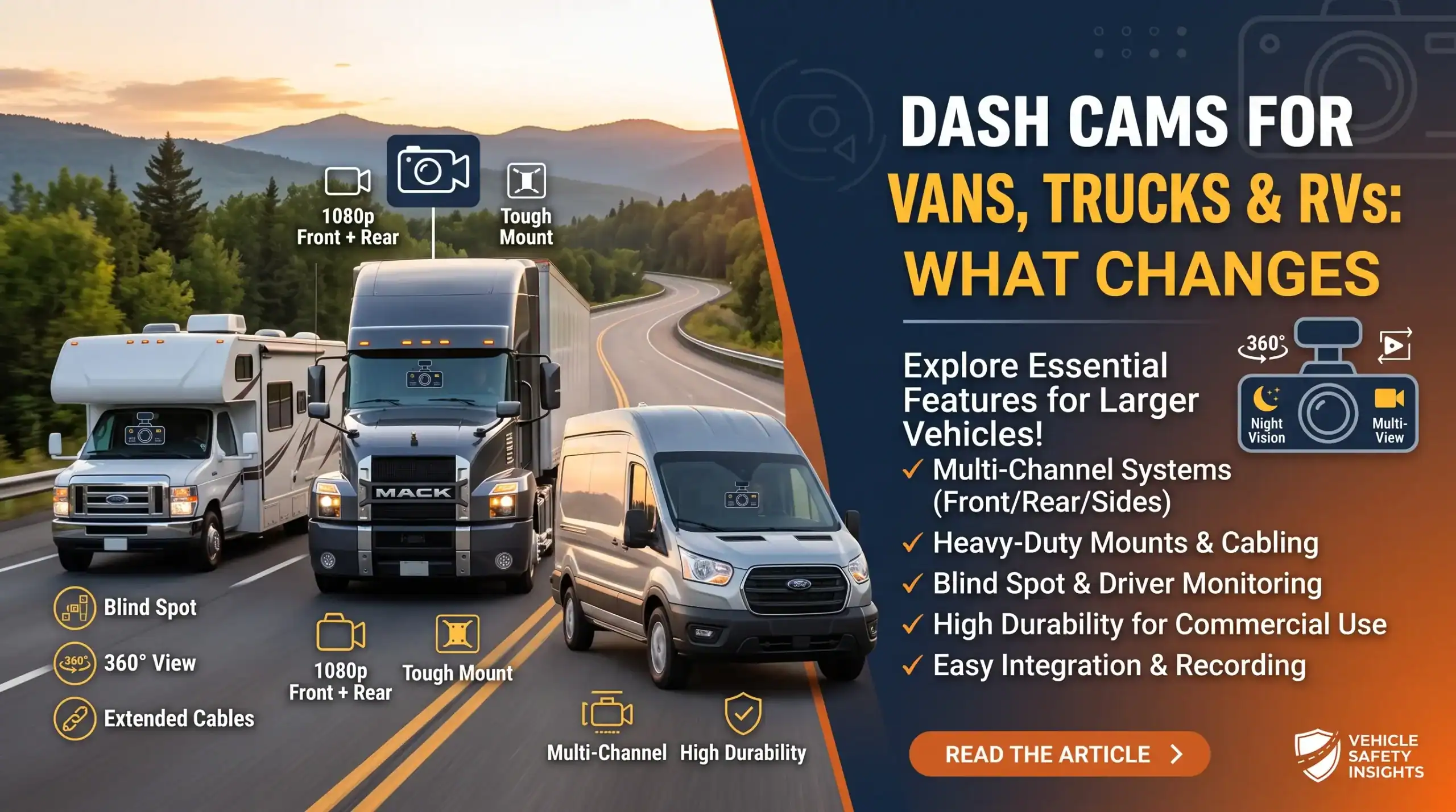 Dash Cams for Vans, Trucks and RVs What Changes