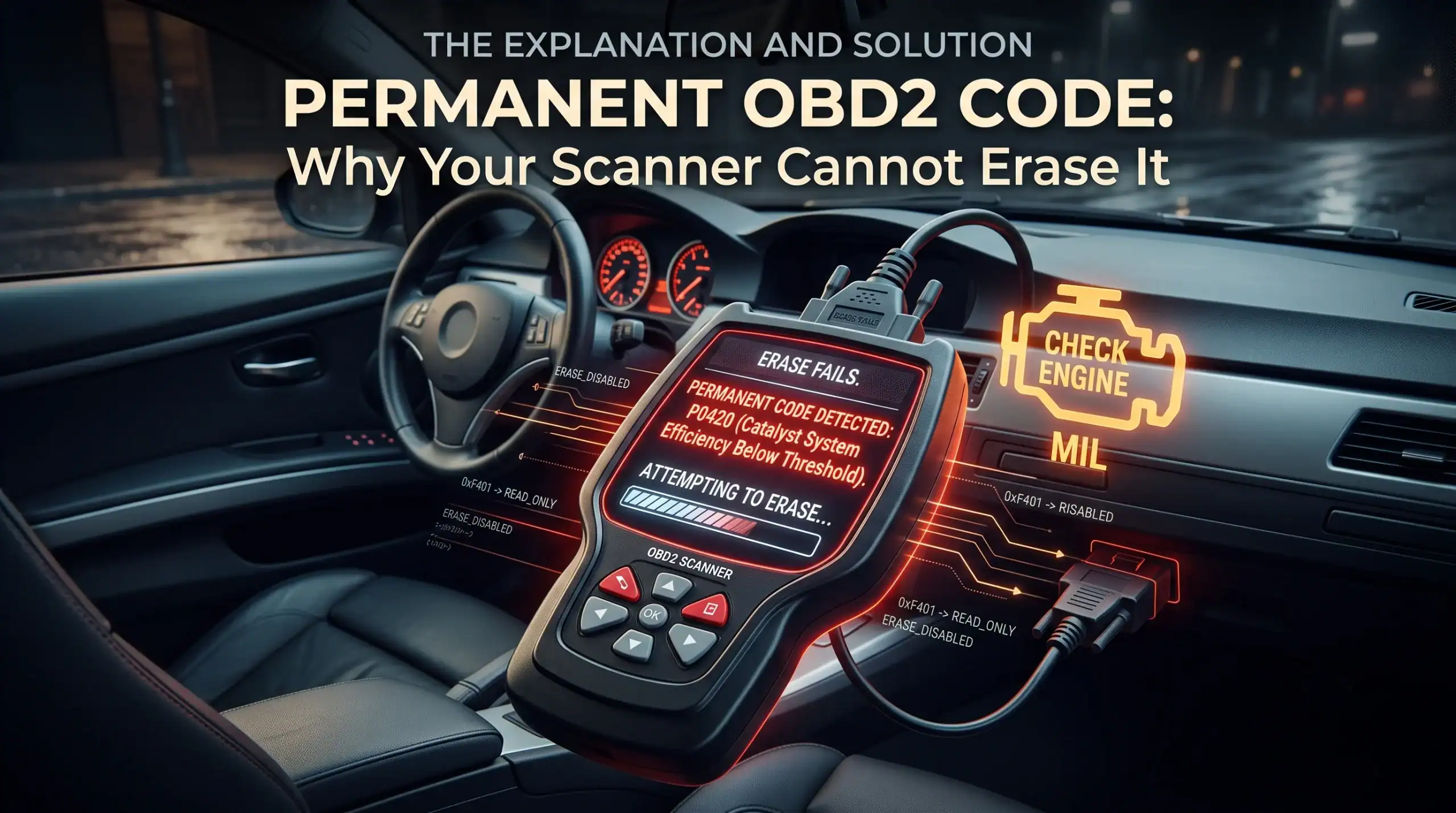 Permanent OBD2 Code: Why Your Scanner Cannot Erase It ?